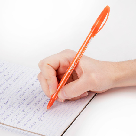 Ручка шариковая масляная BRAUBERG STRIPES, СИНЯЯ, корпус ассорти, узел 0,7 мм, линия письма 0,35 мм, 143736 - Ручки шариковые неавтоматические