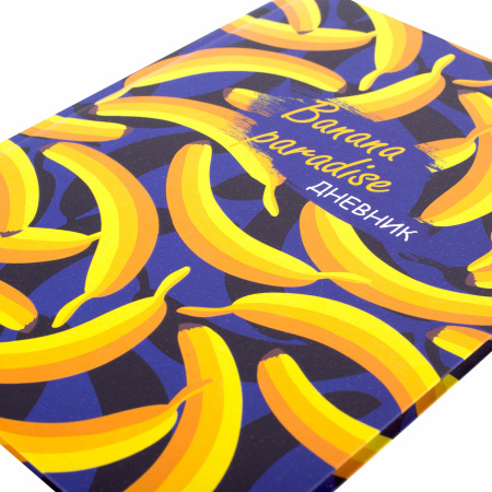 Дневник 1-4 класс 48 л., гибкая обложка, ЮНЛАНДИЯ, выборочный лак, с подсказом, "Banana", 106343 - Дневники для младших классов