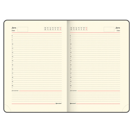 Ежедневник недатированный B6 (127х186 мм), BRAUBERG VISTA, под кожу, гибкий, 136 л., "Good old England", 112107 - Ежедневники с покрытием "под кожу и ткань"