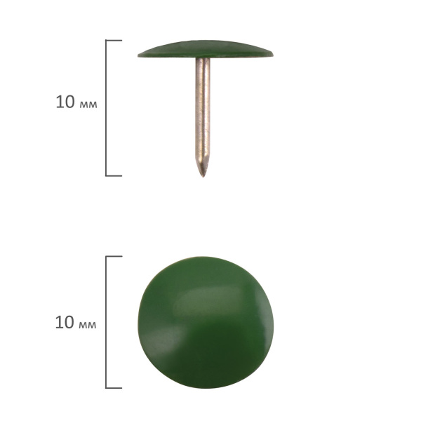 Кнопки канцелярские ОФИСМАГ, металлические, цветные, 10 мм, 50 шт., в картонной коробке, 226769 - Кнопки канцелярские