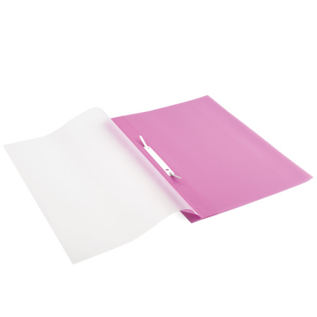 Скоросшиватель пластиковый с перфорацией BRAUBERG, А4, 140/180 мкм, розовый, 226588 - Папки-скоросшиватели мягкие