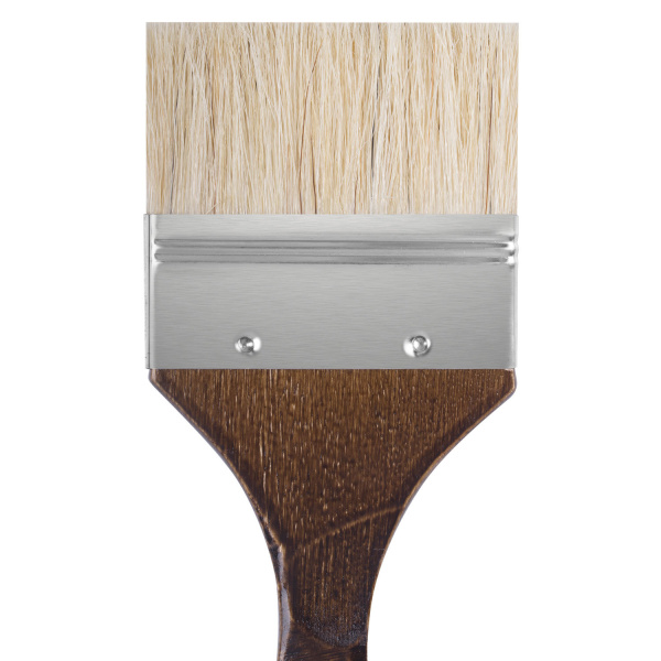 Кисть художественная профессиональная BRAUBERG ART CLASSIC, щетина, флейц, № 75, короткая ручка, 200747 - Кисти художественные из натурального волоса