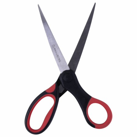 Ножницы BRAUBERG "Office", 160 мм, красно-черные, прорезиненные ручки, 2-х сторонняя заточка, 231564 - Ножницы универсальные