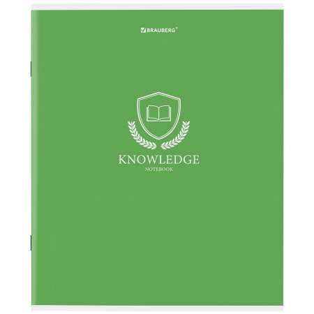 Тетрадь А5, 80 л., BRAUBERG, скоба, клетка, обложка картон, "Knowledge", 404409 - Тетради более 60 листов