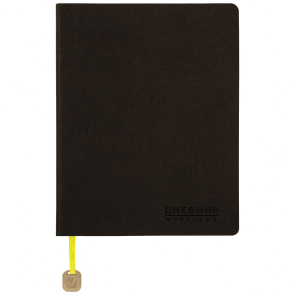Дневник 1-11 класс 48 л., кожзам (гибкая), термотиснение, BRAUBERG "ORIGINAL", черный, 105967 - Дневники универсальные