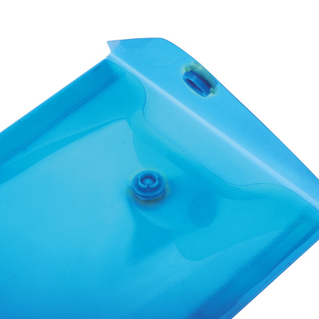 Папка-конверт с кнопкой МАЛОГО ФОРМАТА (105х148 мм), А6, синяя, 0,18 мм, BRAUBERG, 227317 - Папки-конверты с кнопкой