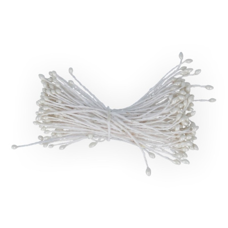 Двойные тычинки 1 мм, цвет белый, 85 шт