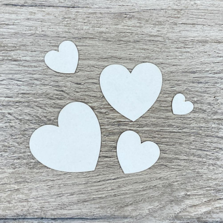 Чипборд "Сердечки (набор)" толщина 1,55 мм