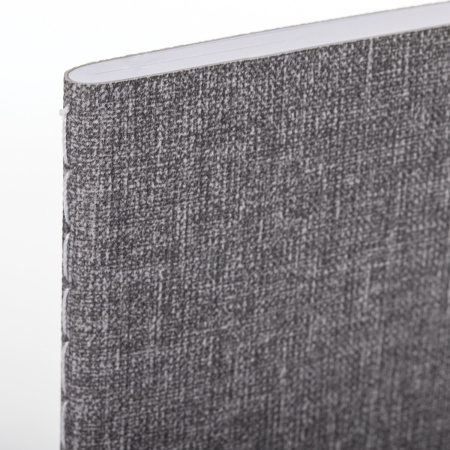 Тетрадь 48 л. в клетку обложка кожзам под рогожку, сшивка, A5 (147х210мм), СЕРЫЙ, BRAUBERG HARMONY, 403833 - Тетради 40-48 листов