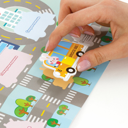 Наклейки обучающие тематические из EVA "Транспорт", 20х40 см, многоразовые, ЮНЛАНДИЯ, 663773 - Наклейки