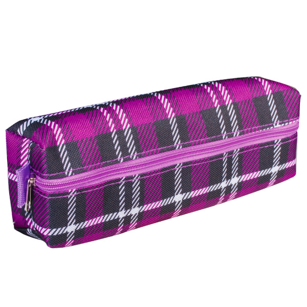 Пенал-косметичка BRAUBERG полиэстер, ассорти 5 цветов, "Шотландия", 20х6х4 см, дисплей, 223897 - Пеналы мягкие