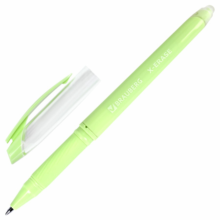 Ручка стираемая гелевая с грипом BRAUBERG X-ERASE PASTEL, СИНЯЯ, узел 0,7 мм, линия 0,35 мм, 143953 - Ручки со стираемыми чернилами