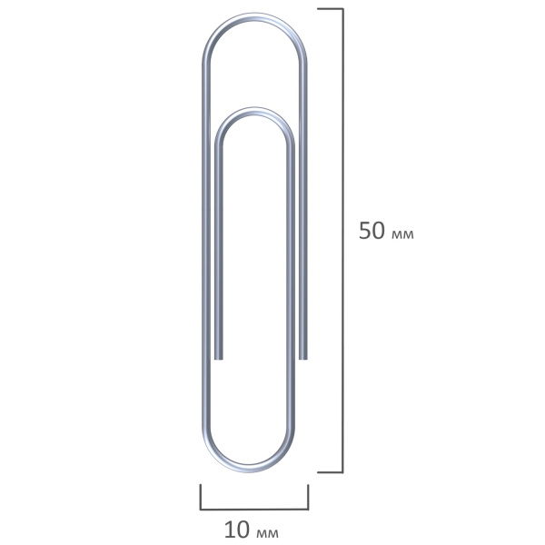 Скрепки большие ЭКСТРА ОФИСМАГ 50 мм оцинкованные 50 штук, 271317 - Скрепки канцелярские