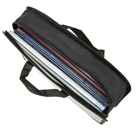 Папка на молнии с ручками ЮНЛАНДИЯ А4, 1 отделение, пластик, ширина 75 мм, "Warning", 270956 - Папки-сумки с ручками