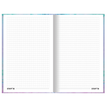 Блокнот А5 (134х206 мм), 80 л., твёрдый, клетка, фольга, STAFF, "Мрамор", 114428 - Блокноты в книжном переплете