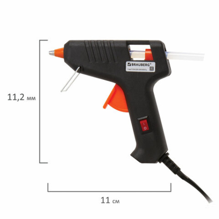 Клеевой пистолет 15 Вт для стержня 7 мм, с выключателем, BRAUBERG, в блистере, 671051 - Клеевые пистолеты, стержни, ножницы