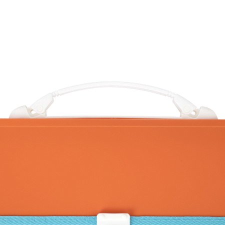 Папка-портфель пластиковая BRAUBERG "JOY", А4 (330х245х35 мм), 13 отделений, с окантовкой, оранжевая, 227975 - Портфели пластиковые