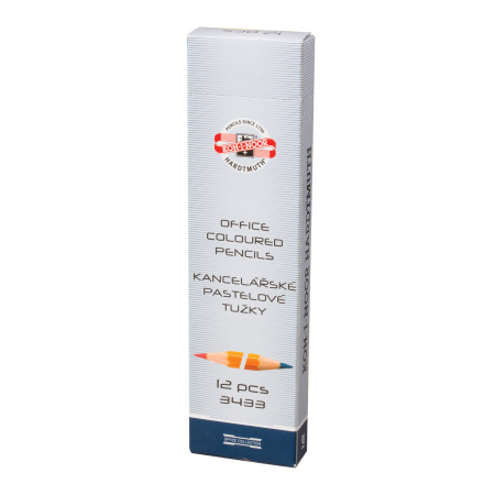 Карандаш двухцветный KOH-I-NOOR, 1 шт., красно-синий, грифель 3,2 мм, желтый корпус, 34330EG001KS - Карандаши специальные