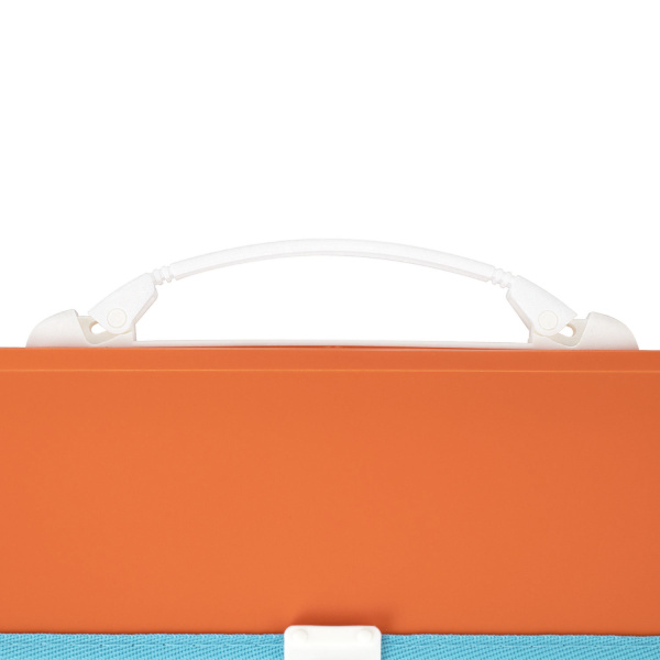 Папка-портфель пластиковая BRAUBERG "JOY", А4 (330х245х35 мм), 13 отделений, с окантовкой, оранжевая, 227975 - Портфели пластиковые