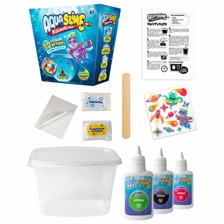 Набор для создания фигурок из цветного геля MEDIUM "Aqua Slime", шаблоны, SLIME, AQ001 - Наборы для экспериментов и опытов