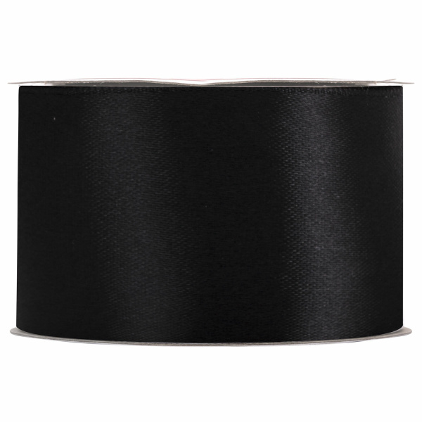 Лента атласная ширина 38 мм, длина 23 м, черная, BRAUBERG, 591508 - Ленты для декора, рукоделия и упаковки подарков