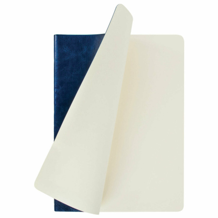 Тетрадь 60 л. в клетку обложка гладкий кожзам, сшивка, B5 (179х250мм), ТЕМНО-СИНИЙ, BRAUBERG VIVA, 403897 - Тетради более 60 листов