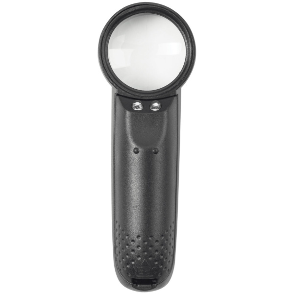 Лупа просмотровая BRAUBERG, С ПОДСВЕТКОЙ, диаметр 37 мм, увеличение 8, корпус черный, 454127 - Лупы