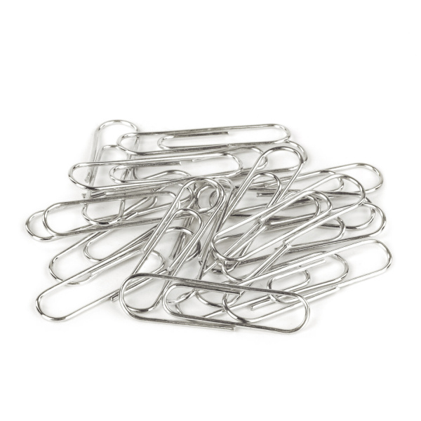 Скрепки BRAUBERG, 33 мм, никелированные, 100 шт., в картонной коробке, 270443 - Скрепки канцелярские