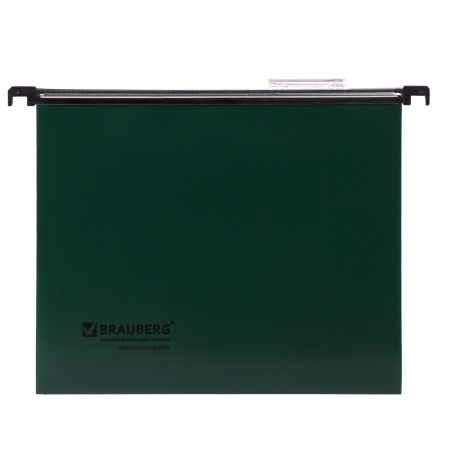 Подвесные папки А4 (350х245 мм), до 80 листов, КОМПЛЕКТ 5 шт., пластик, зеленые, BRAUBERG (Италия), 231799 - Подвесные папки А4