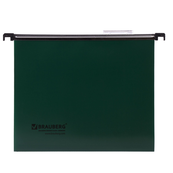 Подвесные папки А4 (350х245 мм), до 80 листов, КОМПЛЕКТ 5 шт., пластик, зеленые, BRAUBERG (Италия), 231799 - Подвесные папки А4