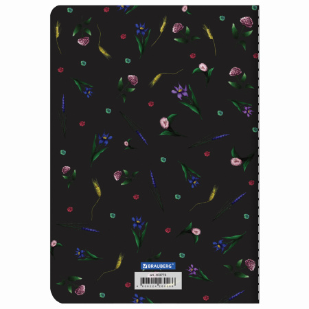 Тетрадь 40 л. в клетку обложка SoftTouch, фольга, бежевая бум. 70 г/м2, сшивка, А5 (147х210 мм), FLOWERS, BRAUBERG, 403773 - Тетради 40-48 листов