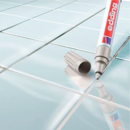 Маркер для затирки плиточных швов EDDING 8200, СЕРЕБРИСТО-СЕРЫЙ, 2-4 мм, запасные наконечники, E-8200/26 - Маркеры промышленные и прочие специальные