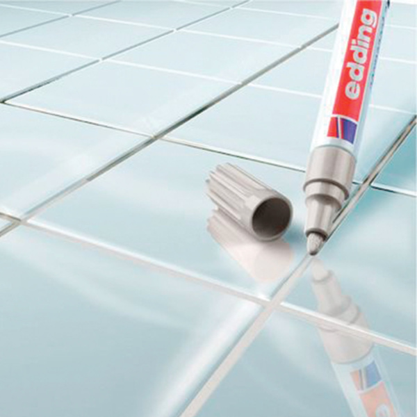 Маркер для затирки плиточных швов EDDING 8200, СЕРЕБРИСТО-СЕРЫЙ, 2-4 мм, запасные наконечники, E-8200/26 - Маркеры промышленные и прочие специальные