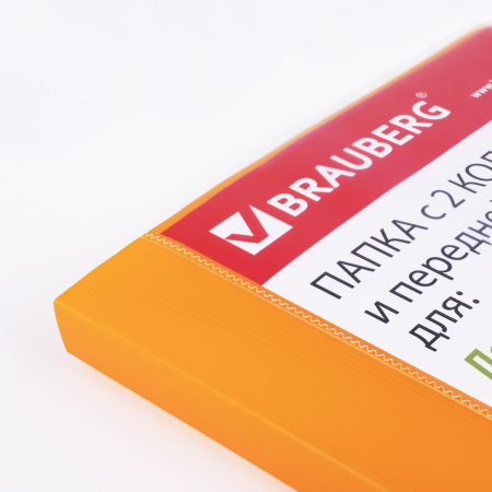 Папка для портфолио и презентаций, 2 кольца, 20 файлов, пластик, желтая, BRAUBERG, 126676 - Портфолио