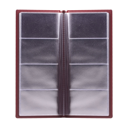 Визитница четырехрядная на 96 визитных, дисконтных или кредитных карт, бордовая, "ДПС", 2350-103 - Визитницы настольные