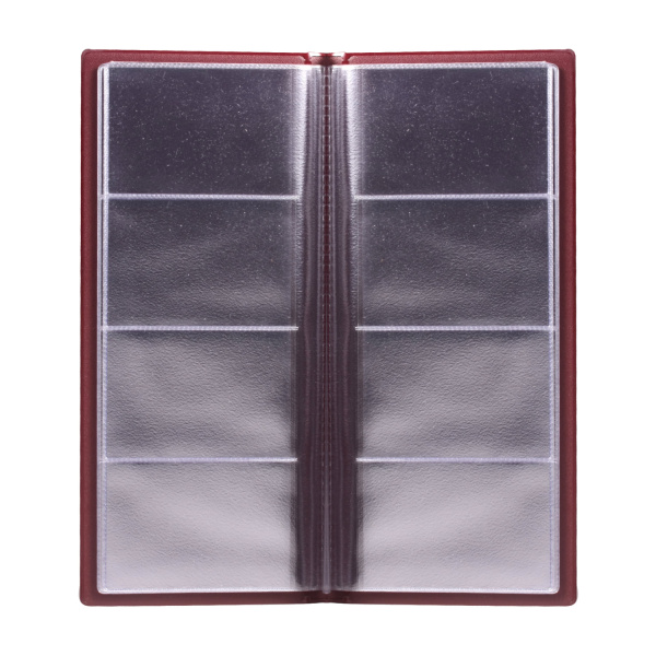 Визитница четырехрядная на 96 визитных, дисконтных или кредитных карт, бордовая, "ДПС", 2350-103 - Визитницы настольные