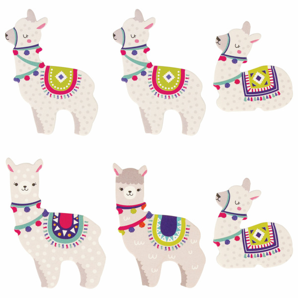 Наклейки из EVA "Ламы и кактус", 24 штуки, ассорти, ЮНЛАНДИЯ, 662687 - Наклейки