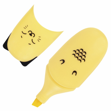 Набор текстовыделителей мини 12 ЦВЕТОВ BRAUBERG KIDS "CUTE CATS", линия 1-5 мм, 152437 - Текстовыделители