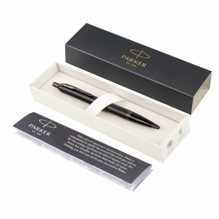Ручка шариковая PARKER "IM Achromatic Black BT", черный матовый, нержавеющая сталь, синяя, 2127618 - Ручки шариковые подарочные