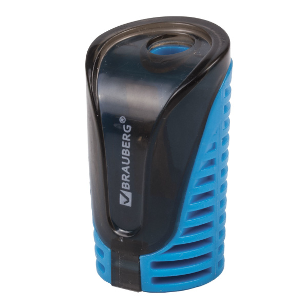 Точилка BRAUBERG "Cell" с контейнером, пластиковая, овальная, цвет корпуса ассорти, 226944 - Точилки ручные