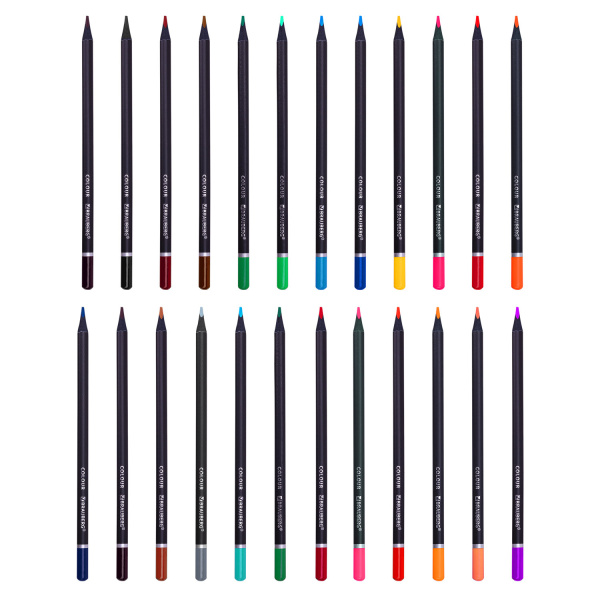 Карандаши цветные чёрное дерево BRAUBERG BLACK WOOD, 24 цвета, трехгранный корпус, грифель мягкий 3 мм, 181949 - Карандаши цветные