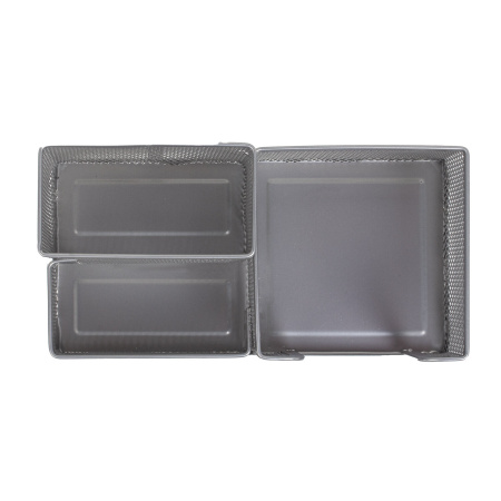 Подставка-органайзер BRAUBERG "Germanium", металлическая, 3 секции, 102*186*95 мм, серебристая, 231987 - Подставки канцелярские без наполнения