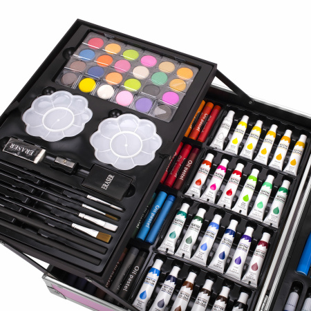 Набор ЮНОГО ХУДОЖНИКА "ЕДИНОРОГ" для рисования и творчества в кейсе ЮНЛАНДИЯ, 165 предметов, 665670 - Наборы для начинающих художников