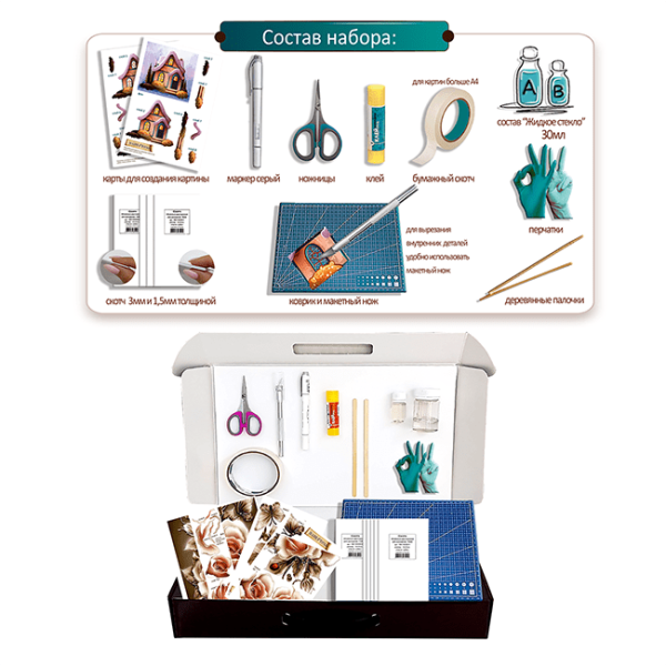 Набор папертоль “Карамельные розы” - Папертоль