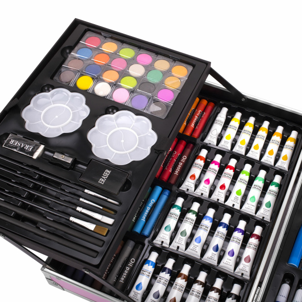 Набор ЮНОГО ХУДОЖНИКА "ЕДИНОРОГ" для рисования и творчества в кейсе ЮНЛАНДИЯ, 165 предметов, 665670 - Наборы для начинающих художников