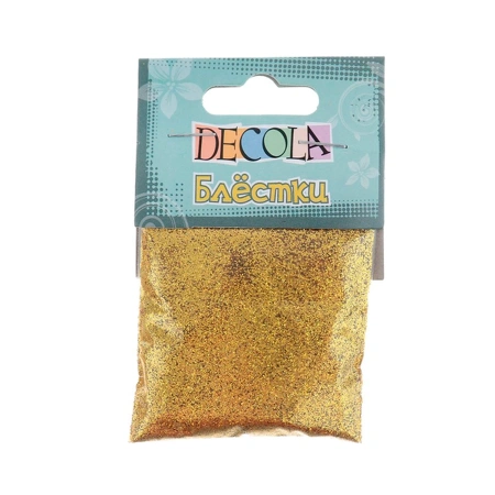 Блестки декоративные "Decola", золото, размер 0,1 мм, в упаковке 20г