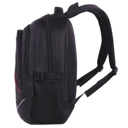 Рюкзак BRAUBERG HIGH SCHOOL универсальный, 3 отделения, "Легенда", черный/красный, 46х31х18 см, 271651 - Рюкзаки городские для старшеклассников и студентов