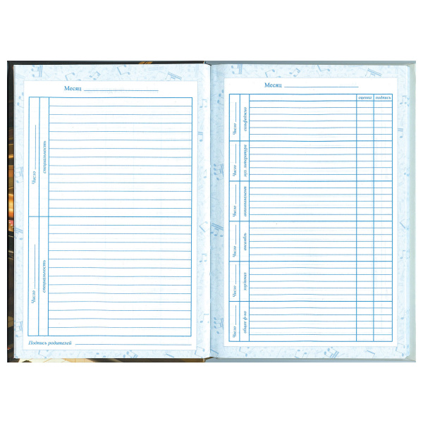 Дневник для музыкальной школы 140х210 мм, 48 л., твердый, BRAUBERG, справочный материал, "Концерт", 103279 - Дневники для музыкальной школы