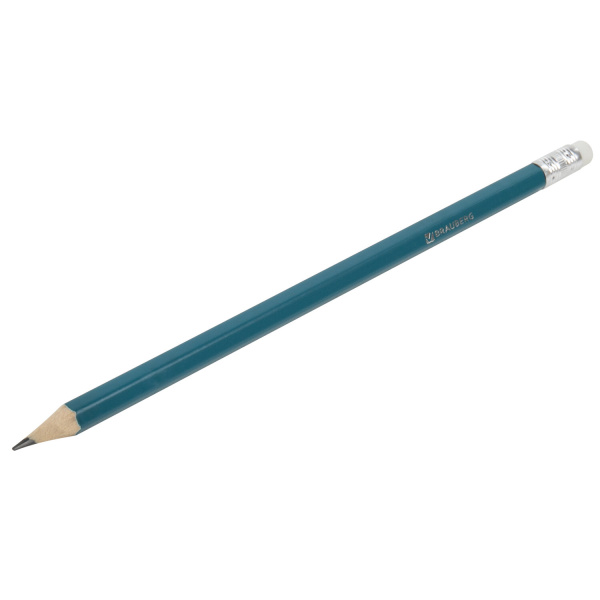 Карандаш чернографитный BRAUBERG, 1 шт., "Fluor", НВ, с ластиком, корпус неоновый ассорти, заточенный, 180613 - Карандаши чернографитные