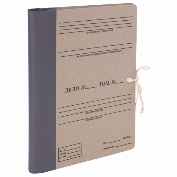 Папка архивная для переплета "Форма 21" 80 мм, с гребешками, 4 отверстия, завязки, STAFF, 112172 - Папки архивные для переплета